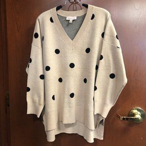 Philosophy camel with black polka dot sweater 2xl